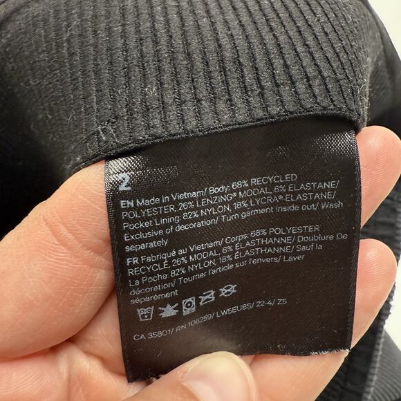 Lululemon Brushed Softstreme Ribbed Zip Flared Pant 32.5" Black Women's Size 2 - Picture 11 of 16